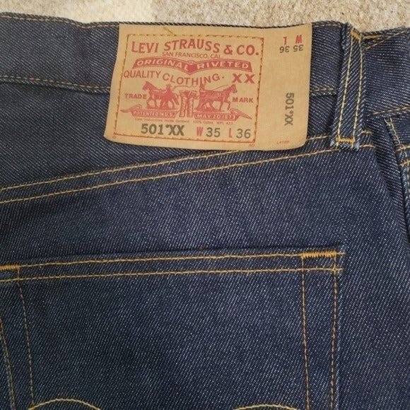 Levi's Other - Levis  " 501xx  "  straight leg button fly denim jeans 35 36